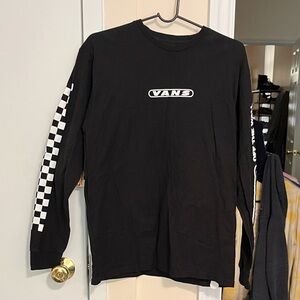 Vans Black Long Sleeve with White Logo